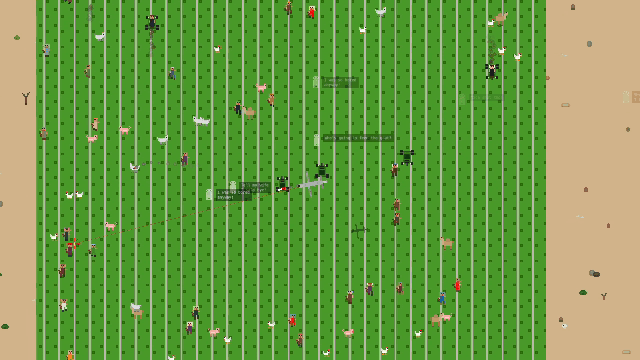 A strike on a busy green crop field