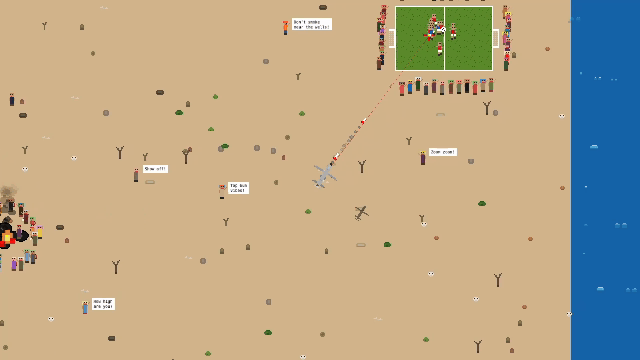 An explosion in the middle of a village soccer pitch